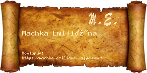 Machka Emiliána névjegykártya